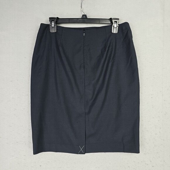 Talbots Mini Pencil Skirt Womens 10P Black Twill Wool Blend Business City Chic - Picture 6 of 9